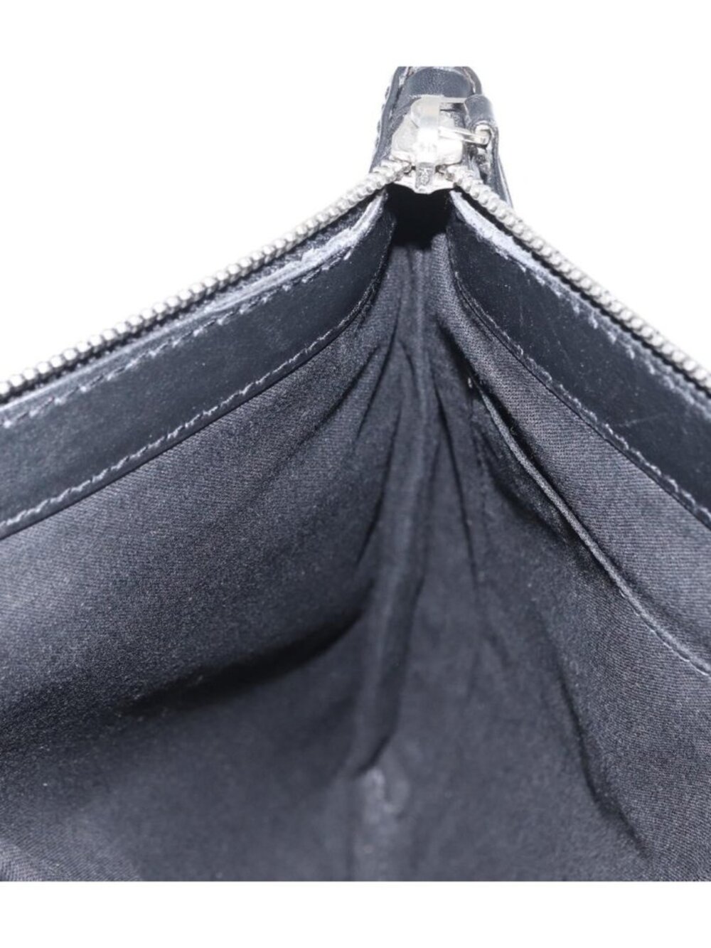 BALENCIAGA Navy clip M Clutch Bag Canvas Leather Beige Black 373834 - Picture 15 of 16